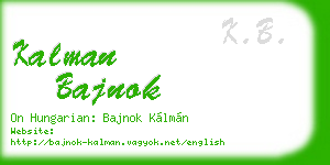 kalman bajnok business card